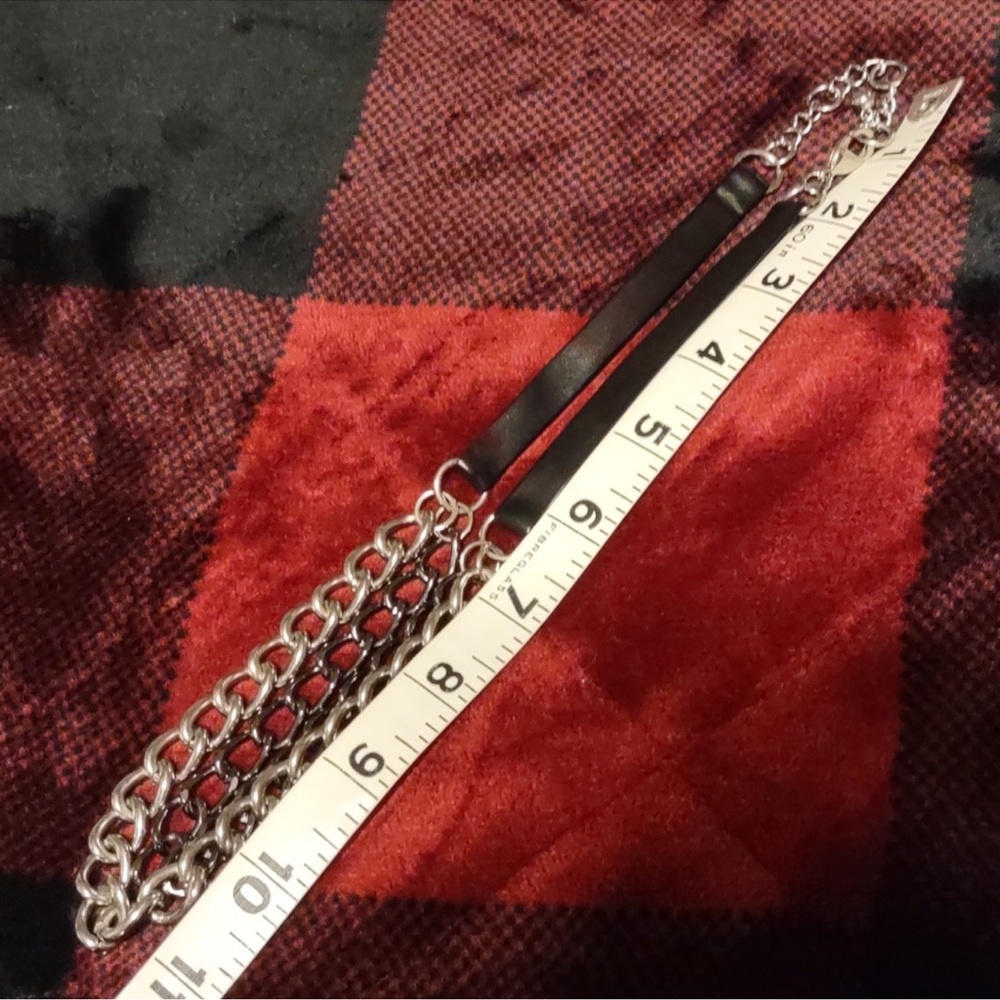 EUC Faux leather”Home Made” double chain necklace. - Picture 2 of 6